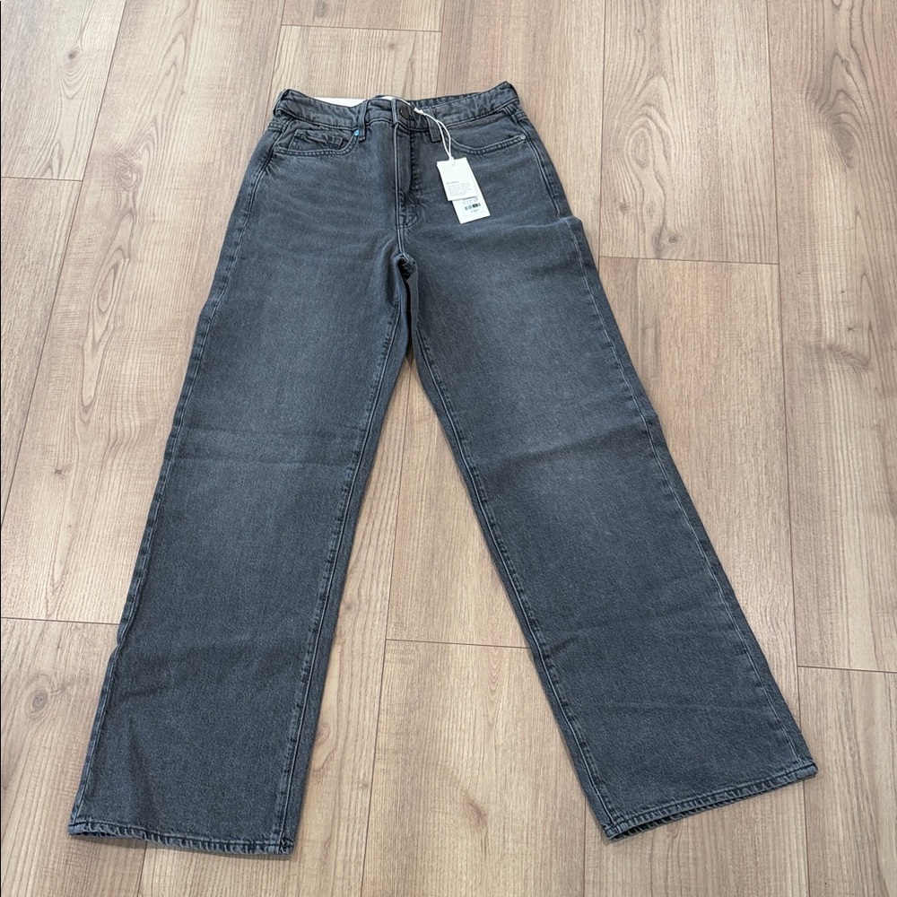 Gray Wide Leg Women's Jeans